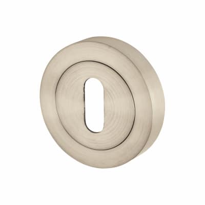 Escutcheon - 50mm Diameter - Keyhole - Satin Nickel
