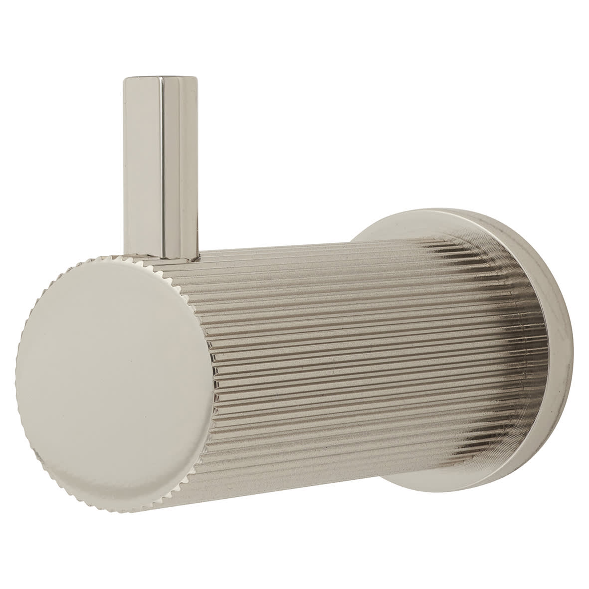 Brunel Diamond Reeded Single Coat Hook - 48 x 25mm - PVD Polished Nickel
