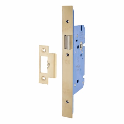 Architectural DIN Latch - 85mm Case - 60mm Backset - Square - PVD Brass