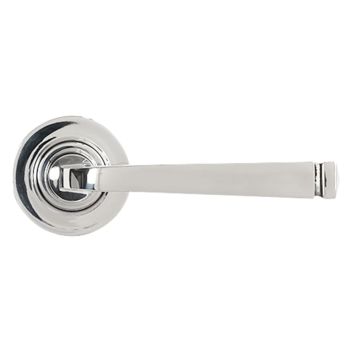 Polished Stainless Steel Door Handles on Round Rose - Avon Range