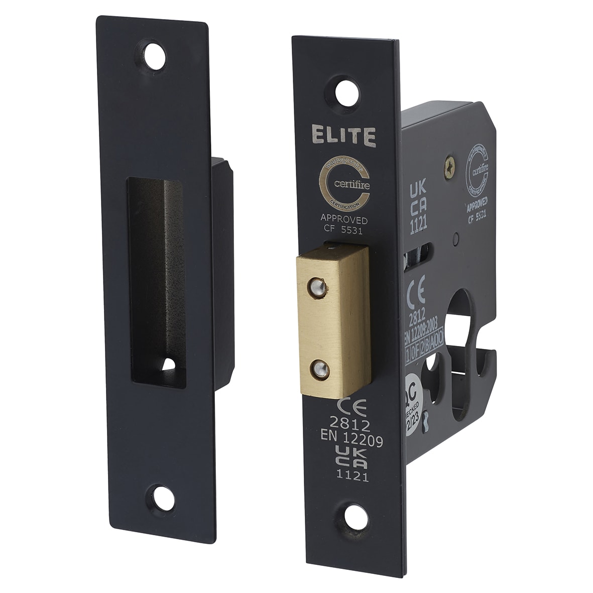 Euro Profile Deadlock - 65mm Case - 44mm Backset - Matt Black