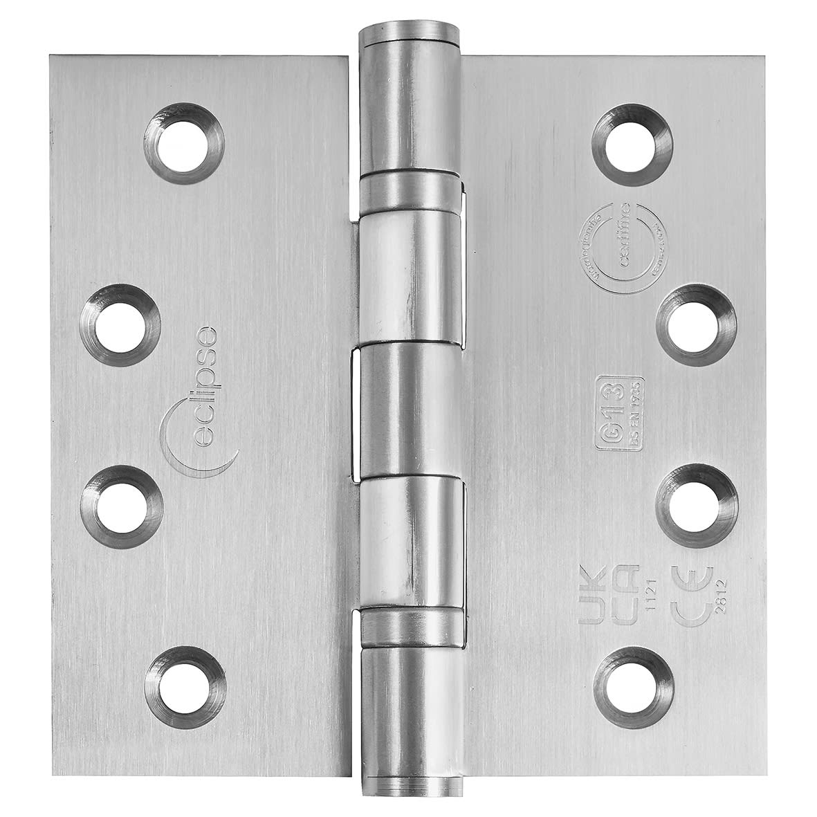 Ball Bearing Grade 13 Butt Fire Door Hinge - 102 x 102 x 3mm - Satin Stainless Steel - Pair