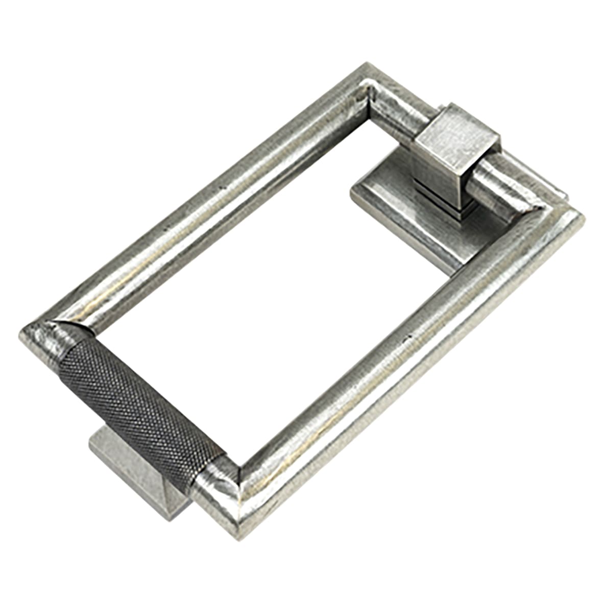 Brompton Rectangular Knurled Door Knocker - Pewter - 145 x 90mm