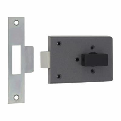 Fire Brigade FB4 Rim Slam Lock - 110mm Case - 45mm Backset - Right Hand - Open Out - Silver