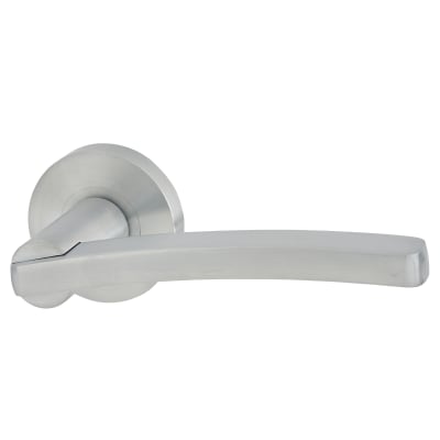 Satin Chrome Door Handles on Round Rose - Condor Range