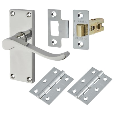 Polished Chrome Budget Scroll Latch Door Handles Pack