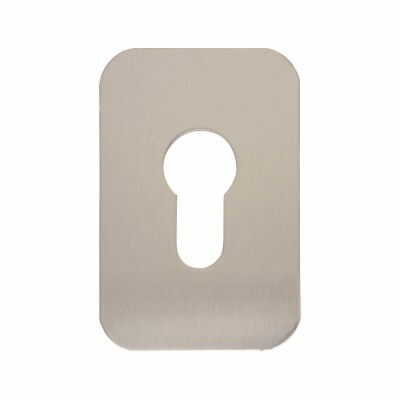 Jumbo Adhesive Fixing Escutcheon - 75 x 50mm - Euro - Satin Stainless Steel