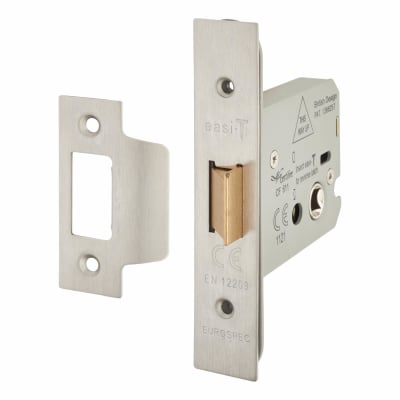 Heavy Duty Bolt Through Flat Latch - 79mm Case - 57mm Backset - Satin Stainless Steel