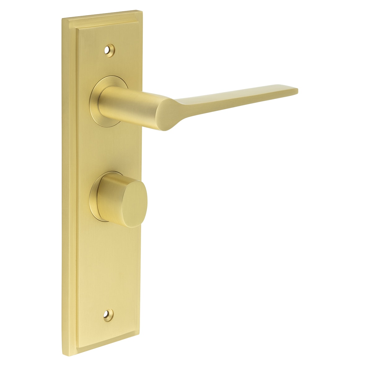 Satin Brass Fire Rated Bathroom Door Handles - Knightsbridge - Inner 2 - 200 x 55mm