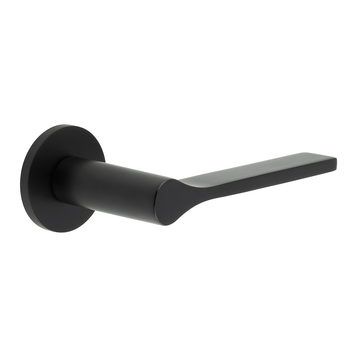 Black Unsprung Fire Rated Door Handles on Round rose - CR-105 Range