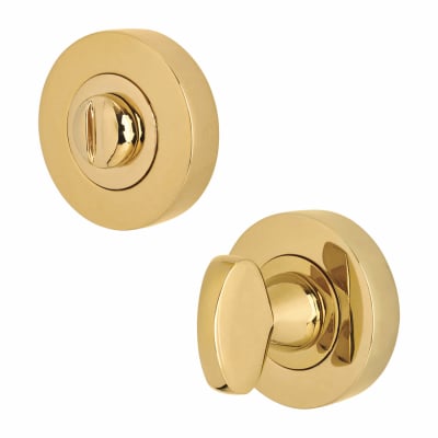 Mini Bathroom Turn & Release - 35mm Diameter - Polished Brass