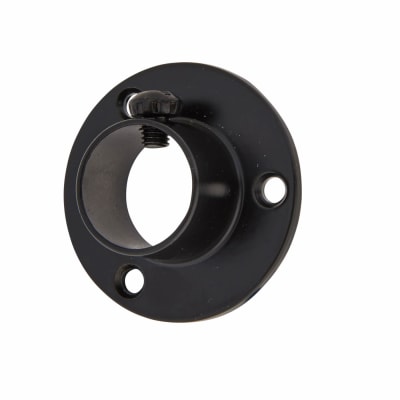 19mm Tube Hanging Rail End Socket with Locking Grub Screws - Black - Pack of 2
