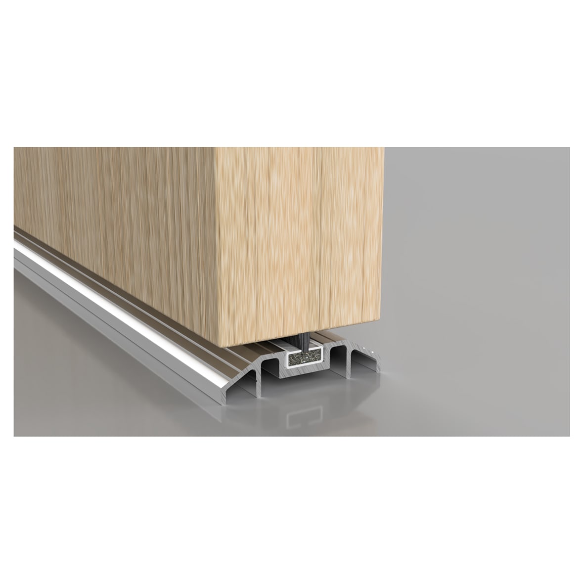 Fire and Smoke Threshold - 914mm Length - Inward/Outward Opening Doors - Aluminium