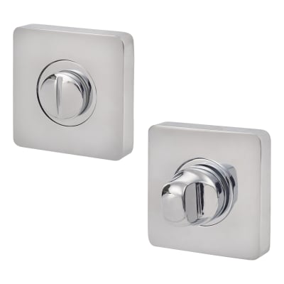 Square Bathroom Turn & Release - 52mm Diameter - Polished Chrome