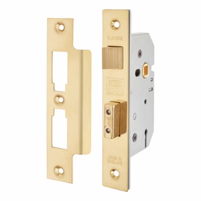 2277 3 Lever Sashlock - Keyed Alike Number M136MM - 65mm Case - 44.5mm Backset - Pol Brass