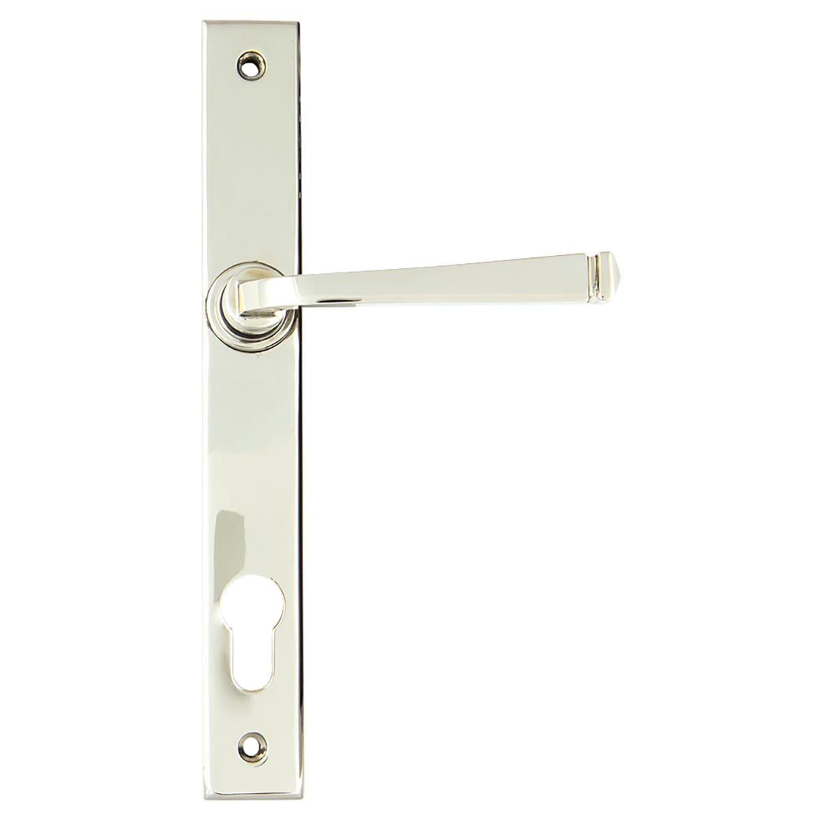 Polished Nickel uPVC Slimline Multipoint Door Handles - 92mm c/c - Avon Range