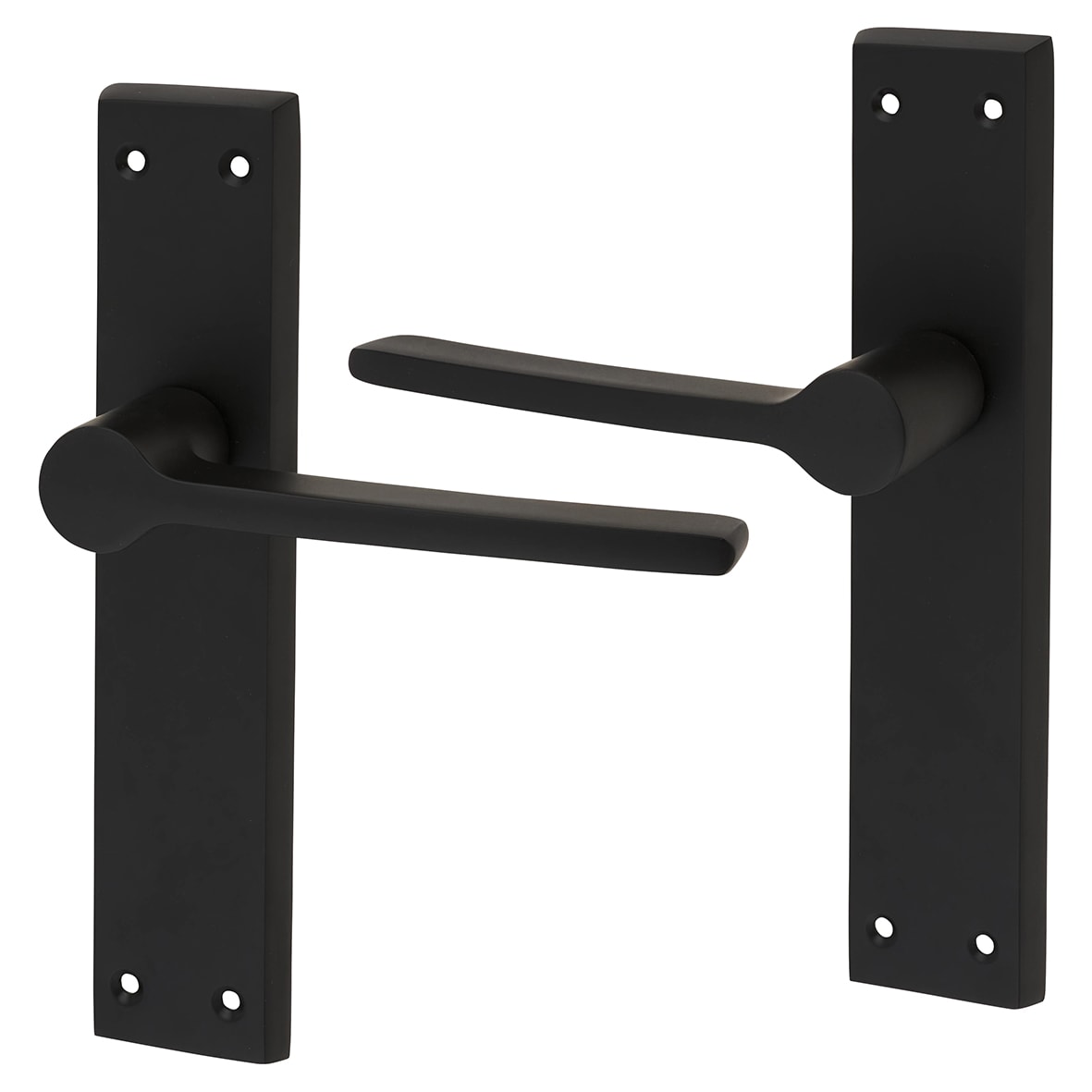 Matt Black Latch Door Handles - Farley Range - 200 x 42mm