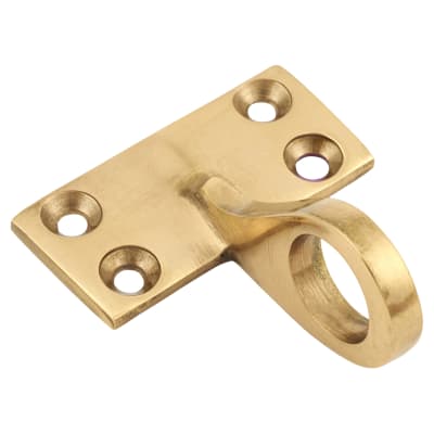 Top Rail Mounting Sash Window Ring Lift - 48 x 22mm - Polished Brass