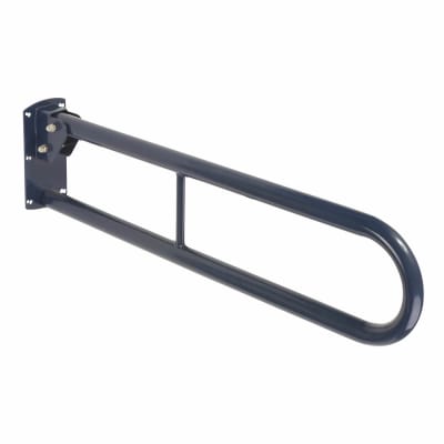 Hinged Support Grab Rail - 800 x 200mm - Stainless Steel - Blue Powder Coated