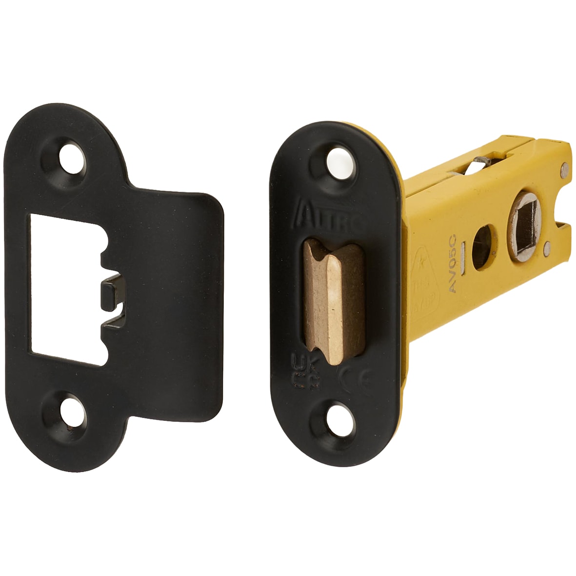 Heavy Duty Bolt Through Tubular Latch - 78mm Case - 57mm Backset - Radius - Matt Black