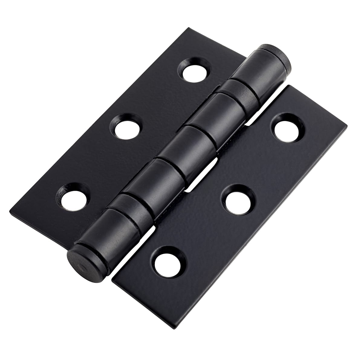 Twin Ball Bearing Butt Door Hinge - 75 x 50 x 2mm - Matt Black - Pair