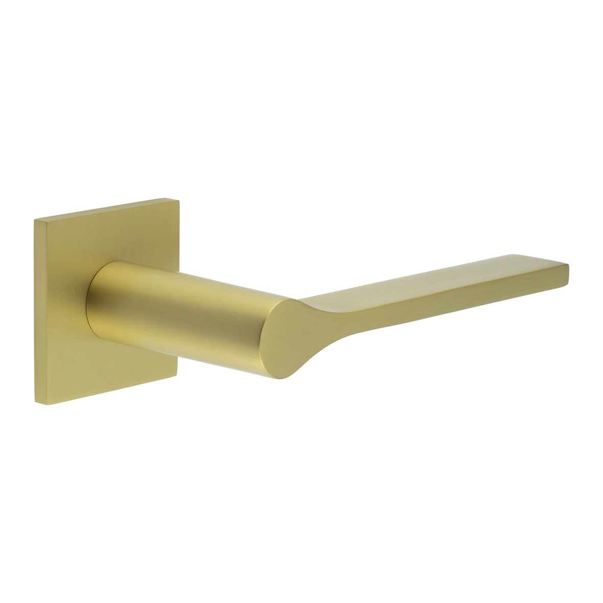 Satin Brass Fixed Dead Door Handles on Square rose - CR-105 Range