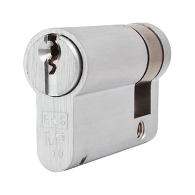 10 Pin 45mm Euro Single Cylinder - 35 + 10mm - Satin Chrome - Keyed Alike
