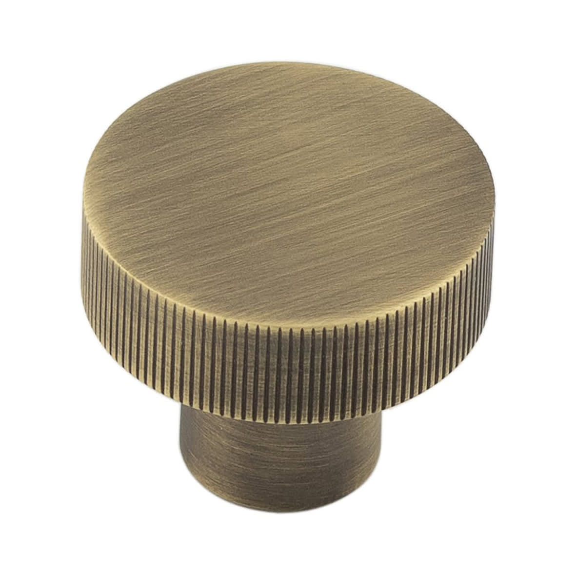 Thaxted Lines Round Cabinet Knob - 30mm Diameter - Antique Brass
