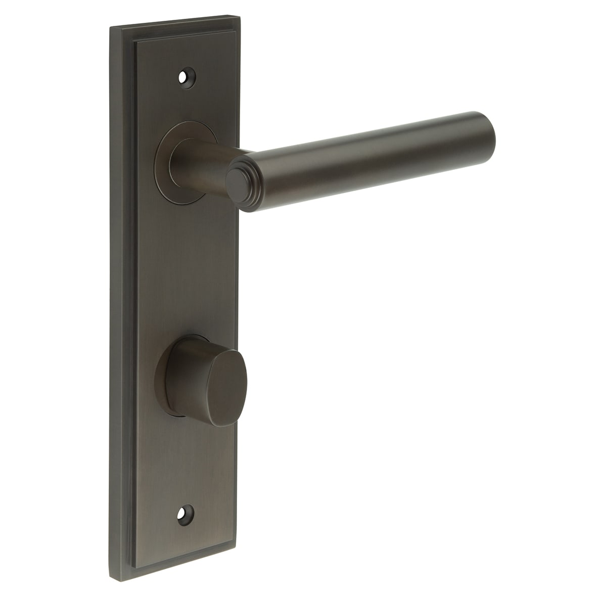 Dark Bronze Fire Rated DIN Bathroom Door Handles - Richmond - Inner 2 - 200 x 55mm