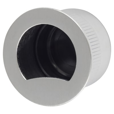 Round Door Edge Flush Pull - Satin Chrome