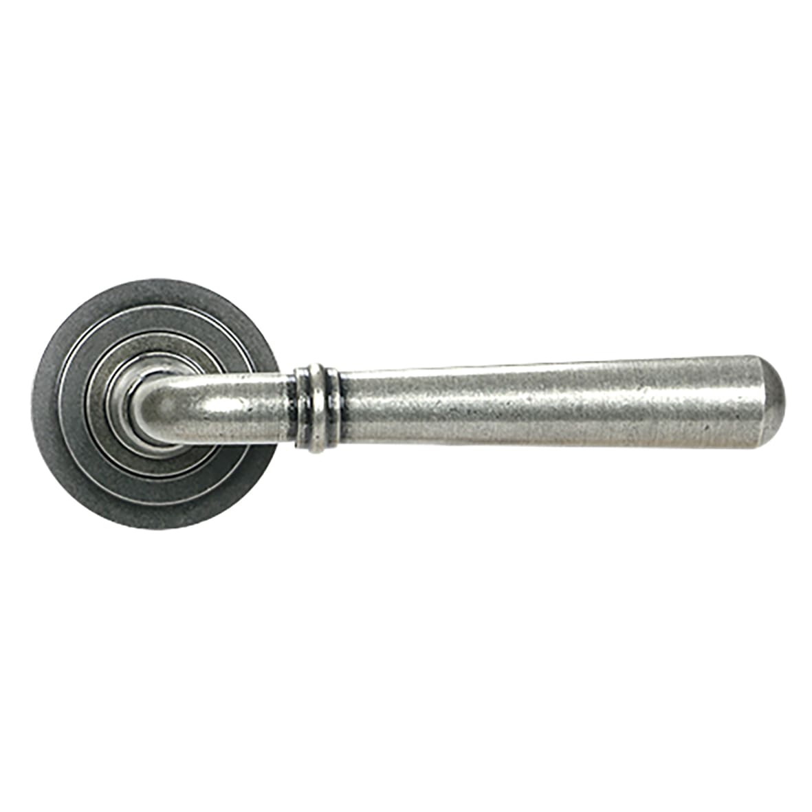 Pewter Door Handles on Round Art Deco Rose - Newbury Range