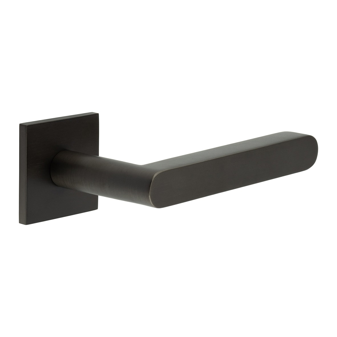 Dark Bronze Sprung Fire Rated Door Handles on Square Rose - CR-101 Range