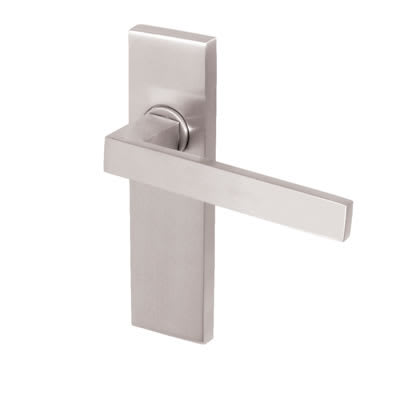 Marcus Satin Chrome Latch Door Handles - Delta Range - 157 x 43mm