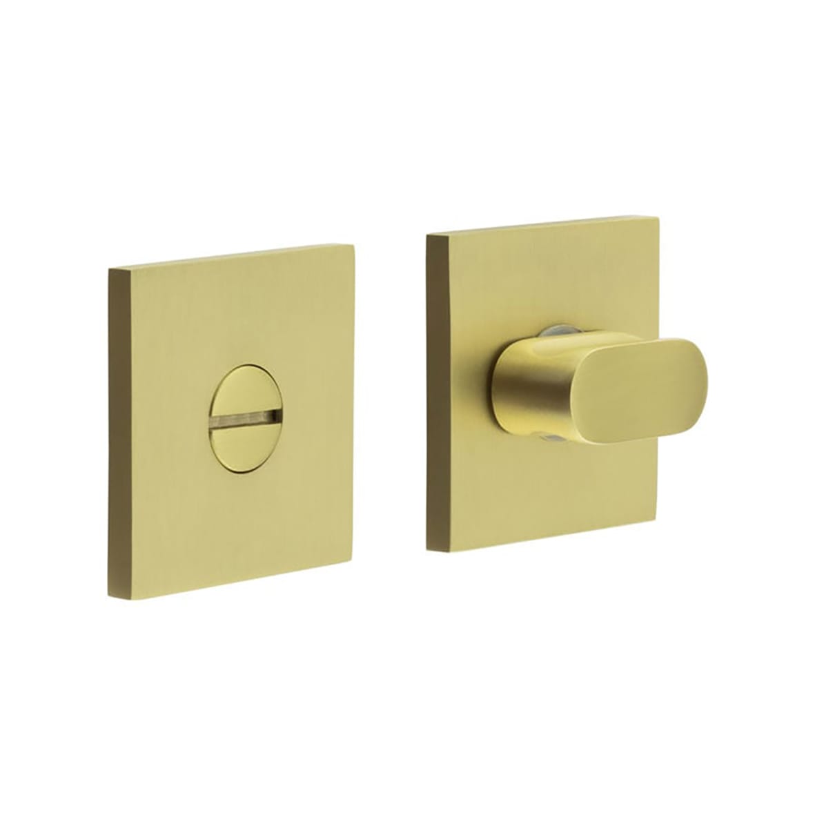 Square Bathroom Turn & Release - 54 x 54mm - Satin Brass