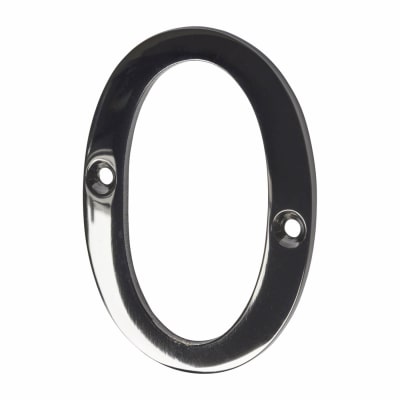 76mm Screw Fix Door Numeral - 0 - Black Nickel