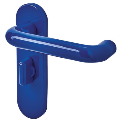 Cobalt Blue Nylon Steel Core Safety Bathroom Door Handles - 57mm c/c - Paris Range