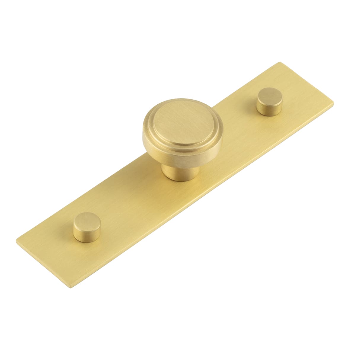 Cropley Stepped Round Cabinet Knob on Plain Backplate - 30mm Diameter - Satin Brass