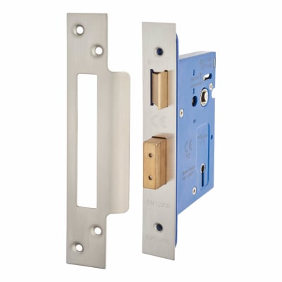 Architectural Bolt Through 3 Lever Sashlock - 78mm Case - 57mm Backset - Square - Satin Stainless