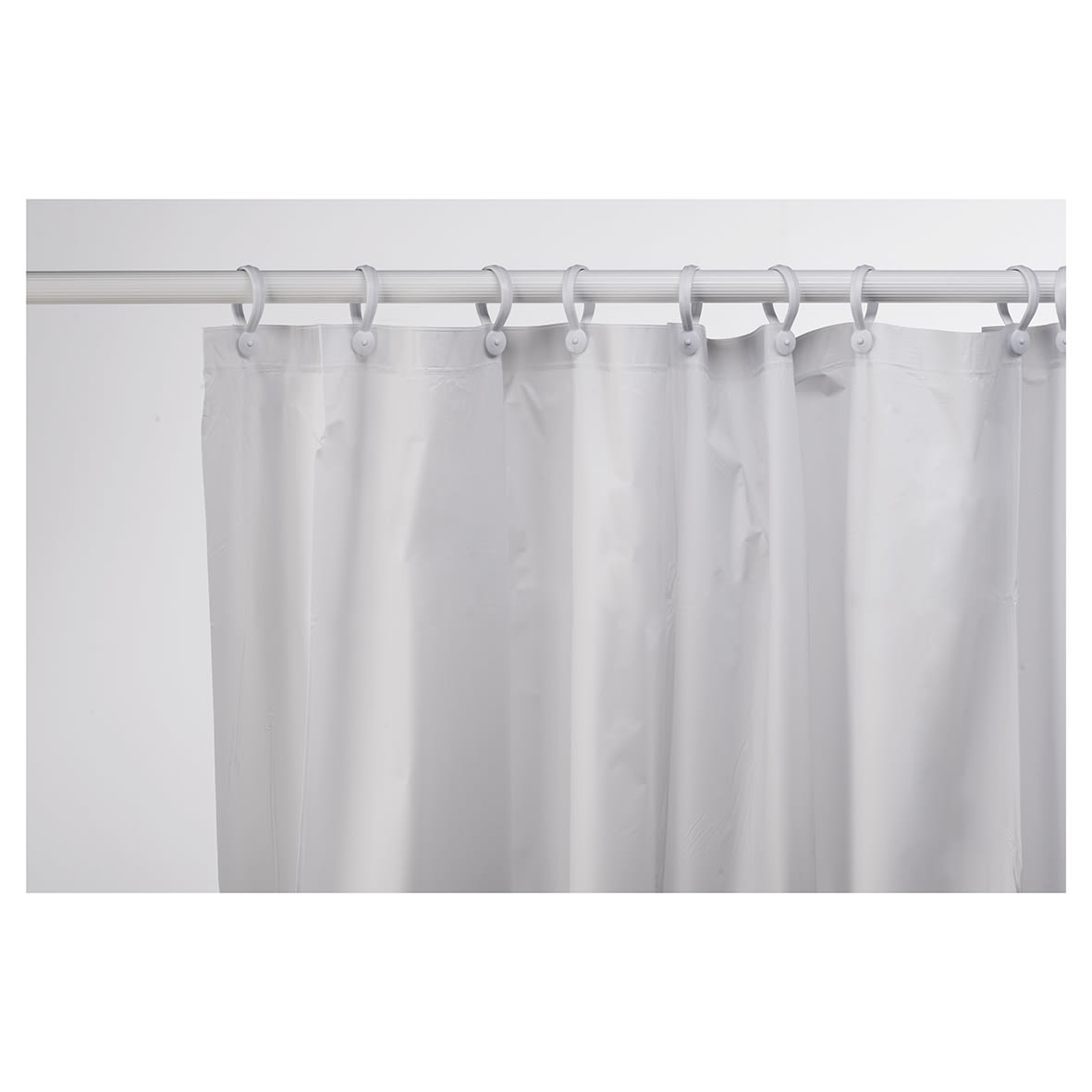 Plain Shower Curtain - 1800 x 1800mm - White PVC