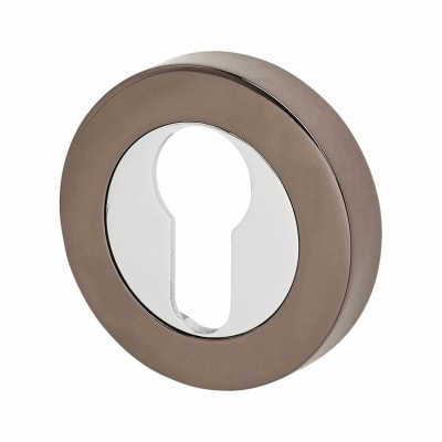 Escutcheon - 52mm Diameter - Euro - Polished Chrome / Black Nickel