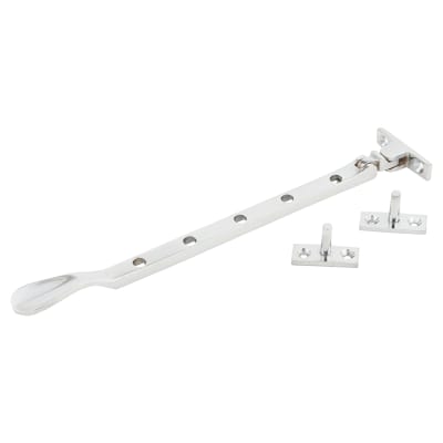 Budget Victorian Casement Window Stay - 10"/250mm Length - Polished Chrome