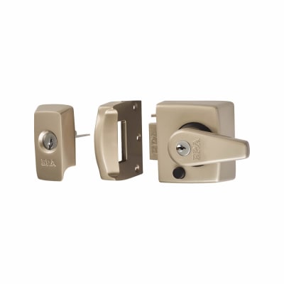 BS 3621:2007 Double Locking Nightlatch - 40mm Backset - Satin Nickel Case/Cylinder