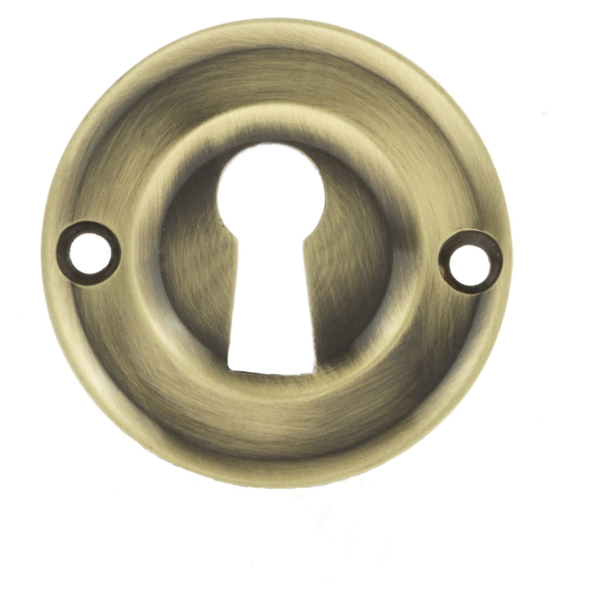 Old English Escutcheon - 42mm Diameter - Keyhole - Antique Brass - Pair