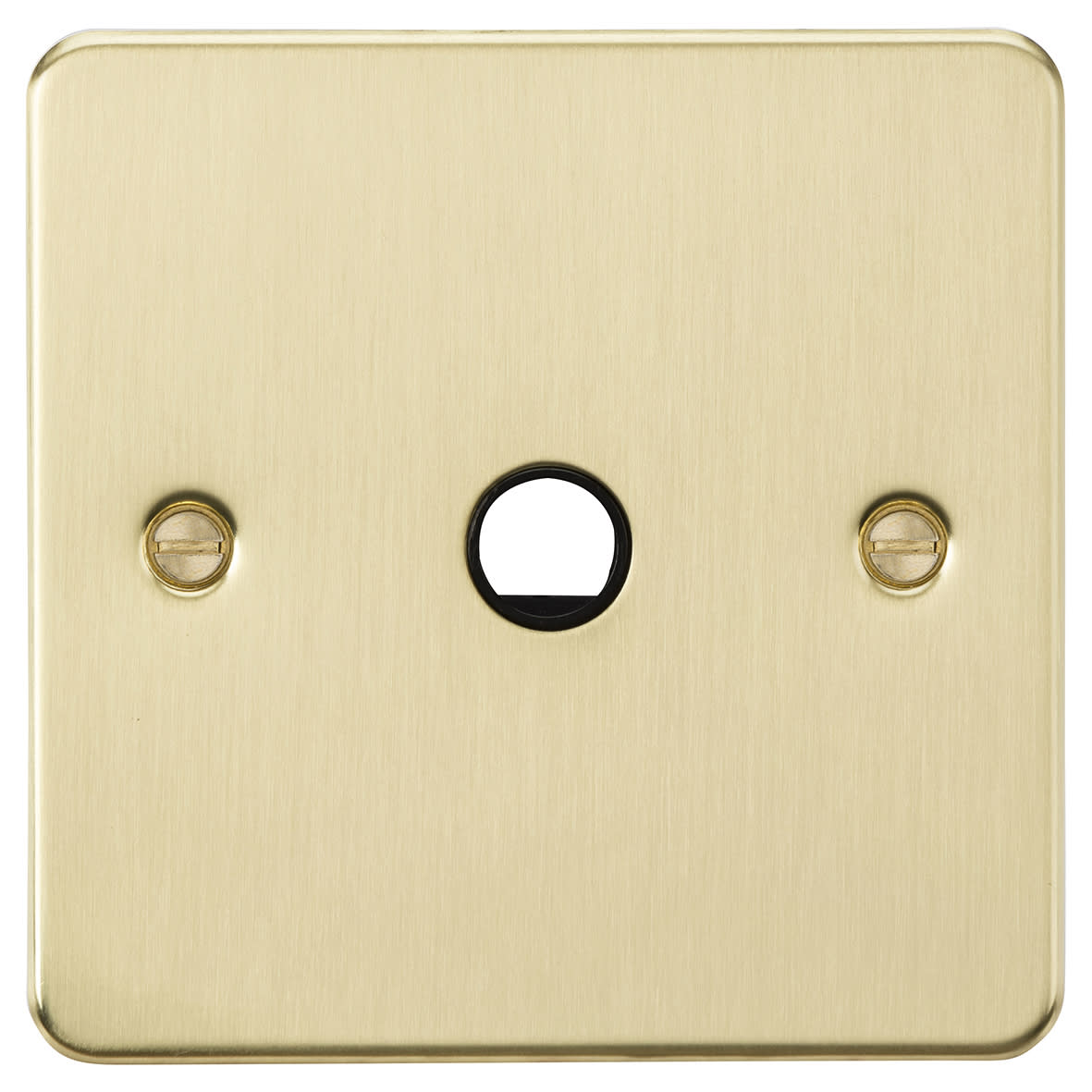 20A Flat Plate Flex Outlet Plate - Brushed Brass