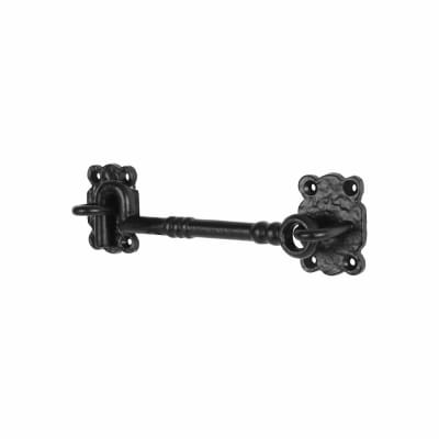 Blacksmith Cabin Hook & Eye - 150mm Length - Antique Black Iron