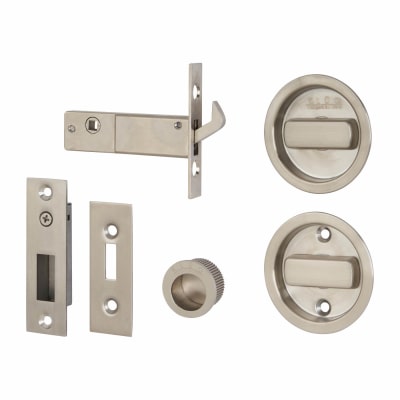 Round Flush Handle Set with Latch - Stainless Steel Grade 304 - Satin Stainless Steel