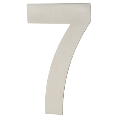 100mm Concealed Screw Fix Door Numeral - 7 - Satin Stainless Steel