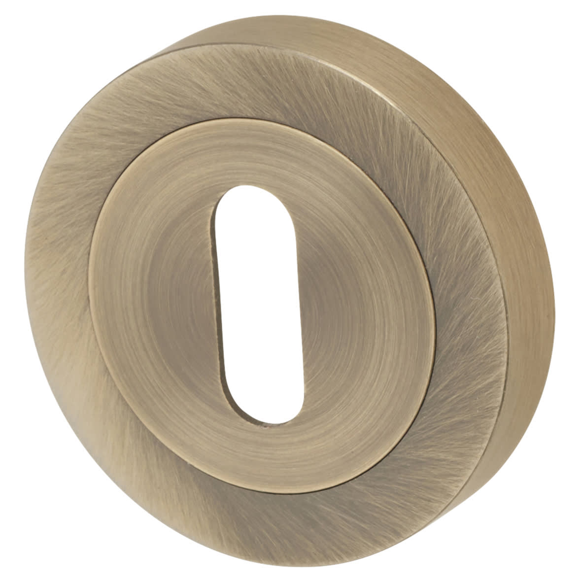 Escutcheon - 50mm Diameter - Keyhole - Antique Brass