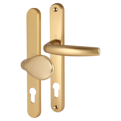 77G/3830N/1530 Gold uPVC Multipoint Lever/Pad Door Handles - 92/62mm c/c - Atlanta Range