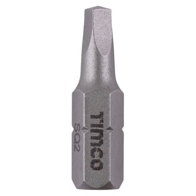 Steel Driver Bits - Square - No.2 - 25mm Length - Pack of 2